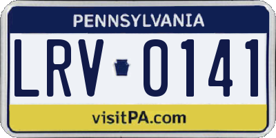 PA license plate LRV0141