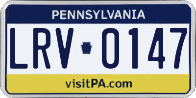 PA license plate LRV0147