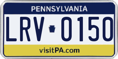 PA license plate LRV0150
