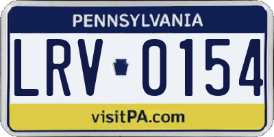 PA license plate LRV0154