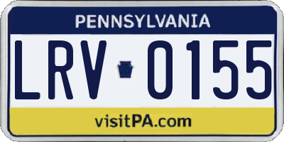 PA license plate LRV0155