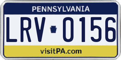 PA license plate LRV0156
