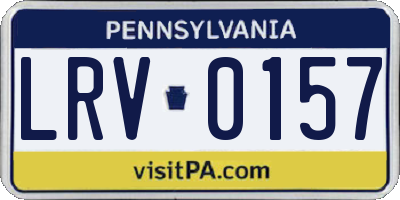 PA license plate LRV0157