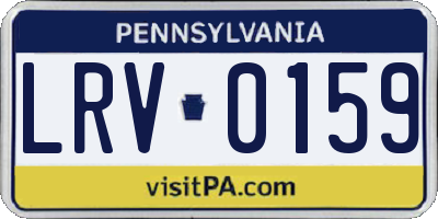 PA license plate LRV0159