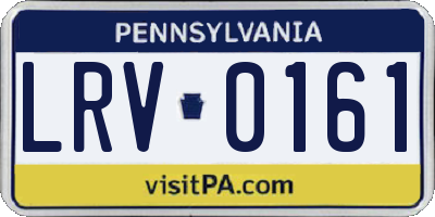 PA license plate LRV0161