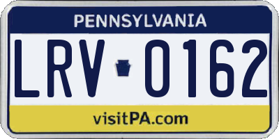 PA license plate LRV0162