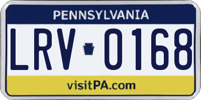 PA license plate LRV0168