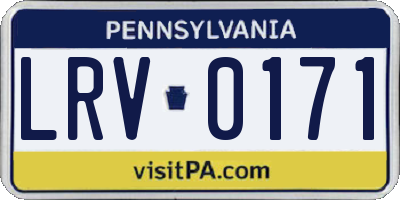 PA license plate LRV0171