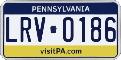 PA license plate LRV0186