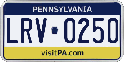 PA license plate LRV0250