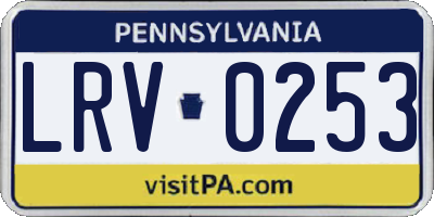 PA license plate LRV0253
