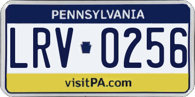 PA license plate LRV0256