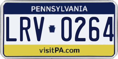 PA license plate LRV0264