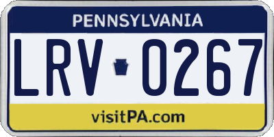 PA license plate LRV0267
