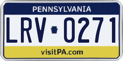 PA license plate LRV0271