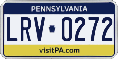 PA license plate LRV0272