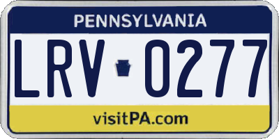 PA license plate LRV0277