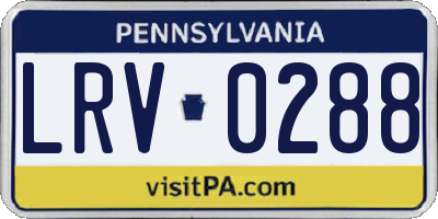 PA license plate LRV0288