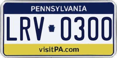 PA license plate LRV0300