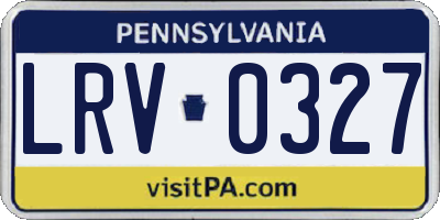 PA license plate LRV0327