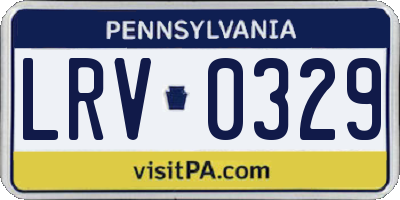PA license plate LRV0329