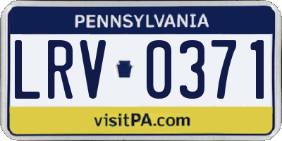 PA license plate LRV0371