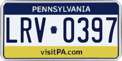 PA license plate LRV0397