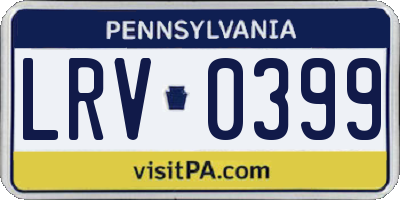 PA license plate LRV0399