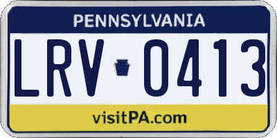 PA license plate LRV0413