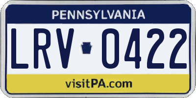 PA license plate LRV0422