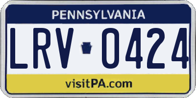 PA license plate LRV0424