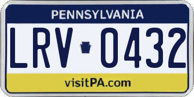 PA license plate LRV0432