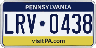 PA license plate LRV0438