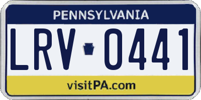 PA license plate LRV0441