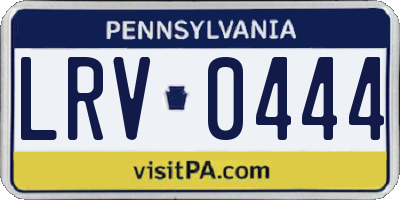 PA license plate LRV0444