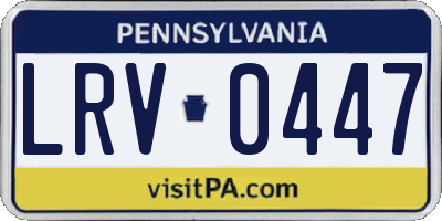 PA license plate LRV0447