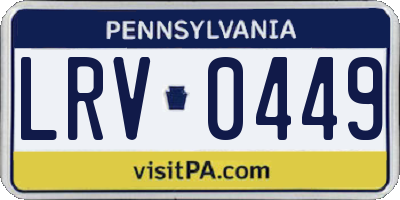 PA license plate LRV0449