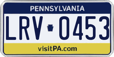 PA license plate LRV0453