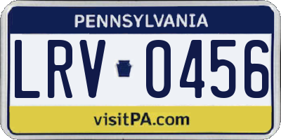 PA license plate LRV0456