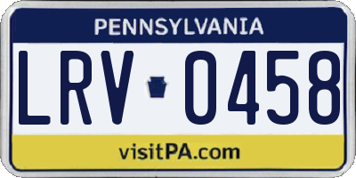 PA license plate LRV0458