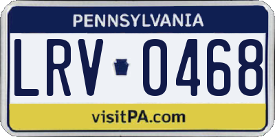 PA license plate LRV0468