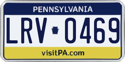PA license plate LRV0469