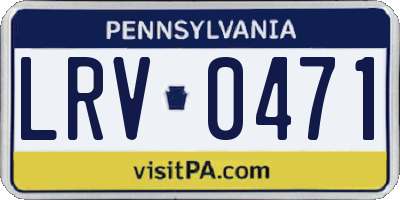 PA license plate LRV0471