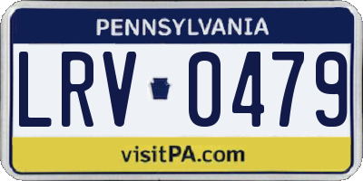 PA license plate LRV0479