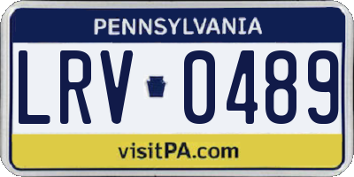PA license plate LRV0489