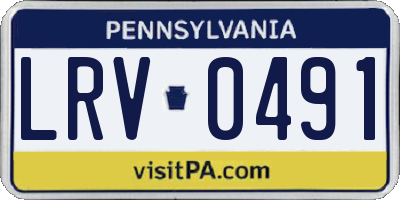 PA license plate LRV0491