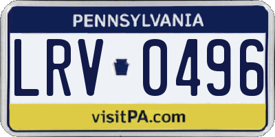 PA license plate LRV0496