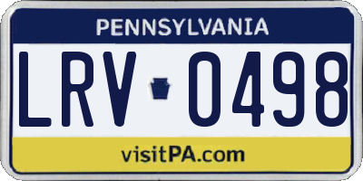 PA license plate LRV0498
