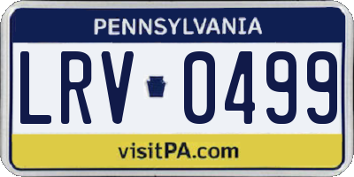 PA license plate LRV0499