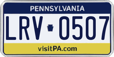 PA license plate LRV0507